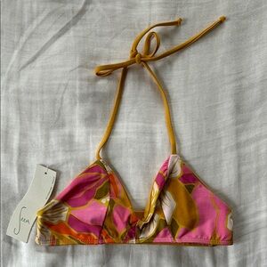Seea Pink and Yellow Bikini Top